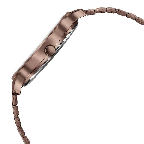 Sonata 87050QM02 Wedding Bling Quartz Analog Brown Dial Brown Stainless Steel Strap Watch for Women