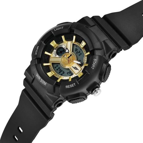 Sonata 87057PP04 Dreamers Quartz Analog Black Dial Black Plastic Strap Watch for Men