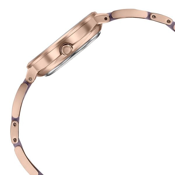 Sonata 87065KD03 Women Quartz Pink Dial Two-Tone Stainless-Steel & Acetate Strap Watch