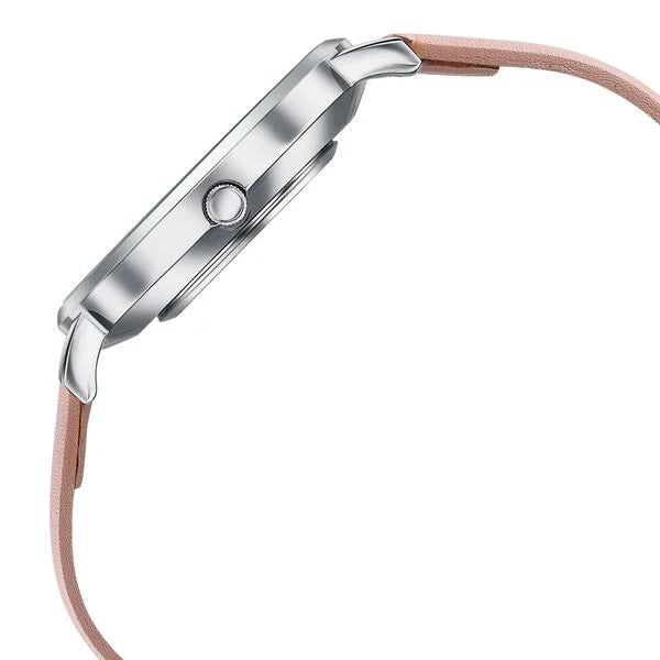 Sonata 87073SL02 Pastel Play Quartz Analog Pink Dial Pink Leather Strap Women's Watch