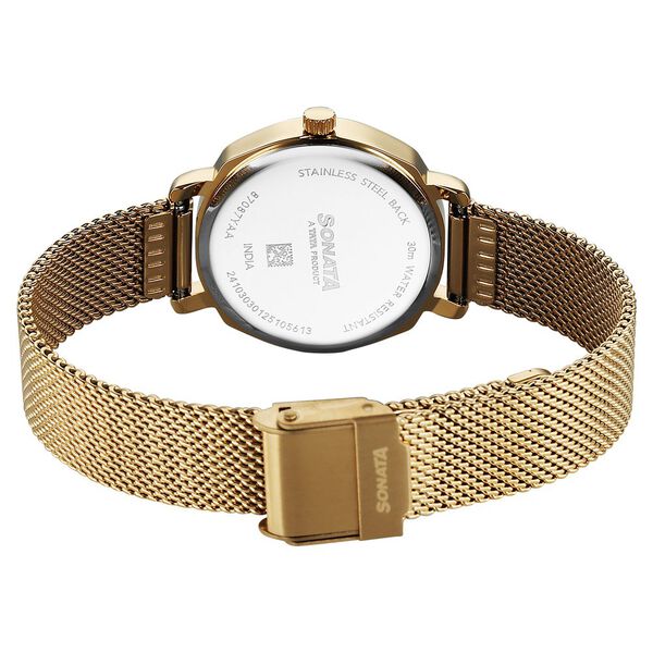 Sonata 87087YM01 Quartz Analog Silver Dial Metal Strap Watch for Women