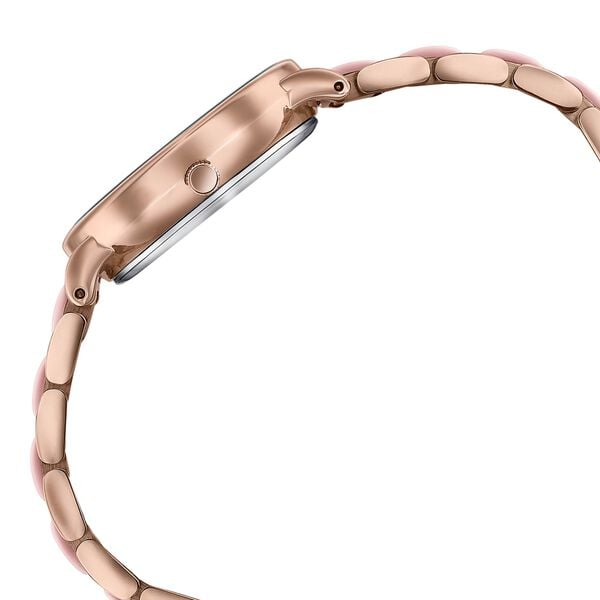 Sonata 87107KD02 Festive 2.0 Quartz Multifunction Pink Dial Two-Tone Acetate & Metal Strap Women's Watch