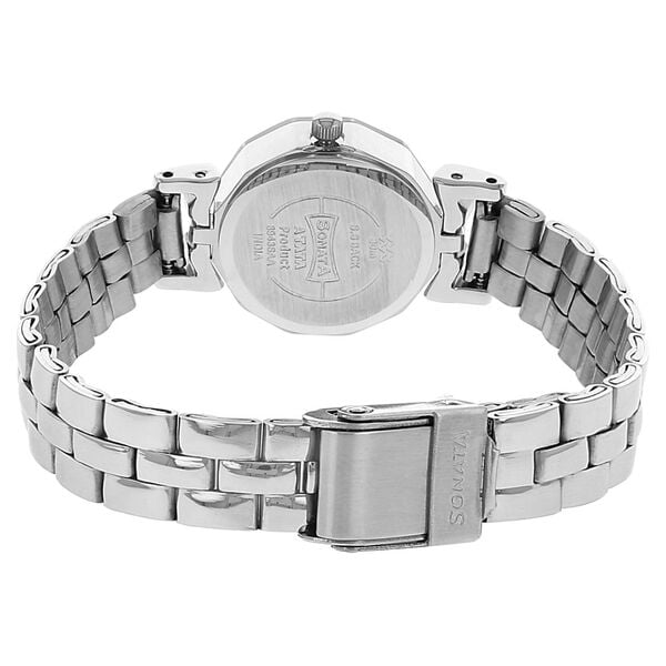 Sonata 8943SM01 Quartz Analog Black Dial Metal Strap Watch for Women