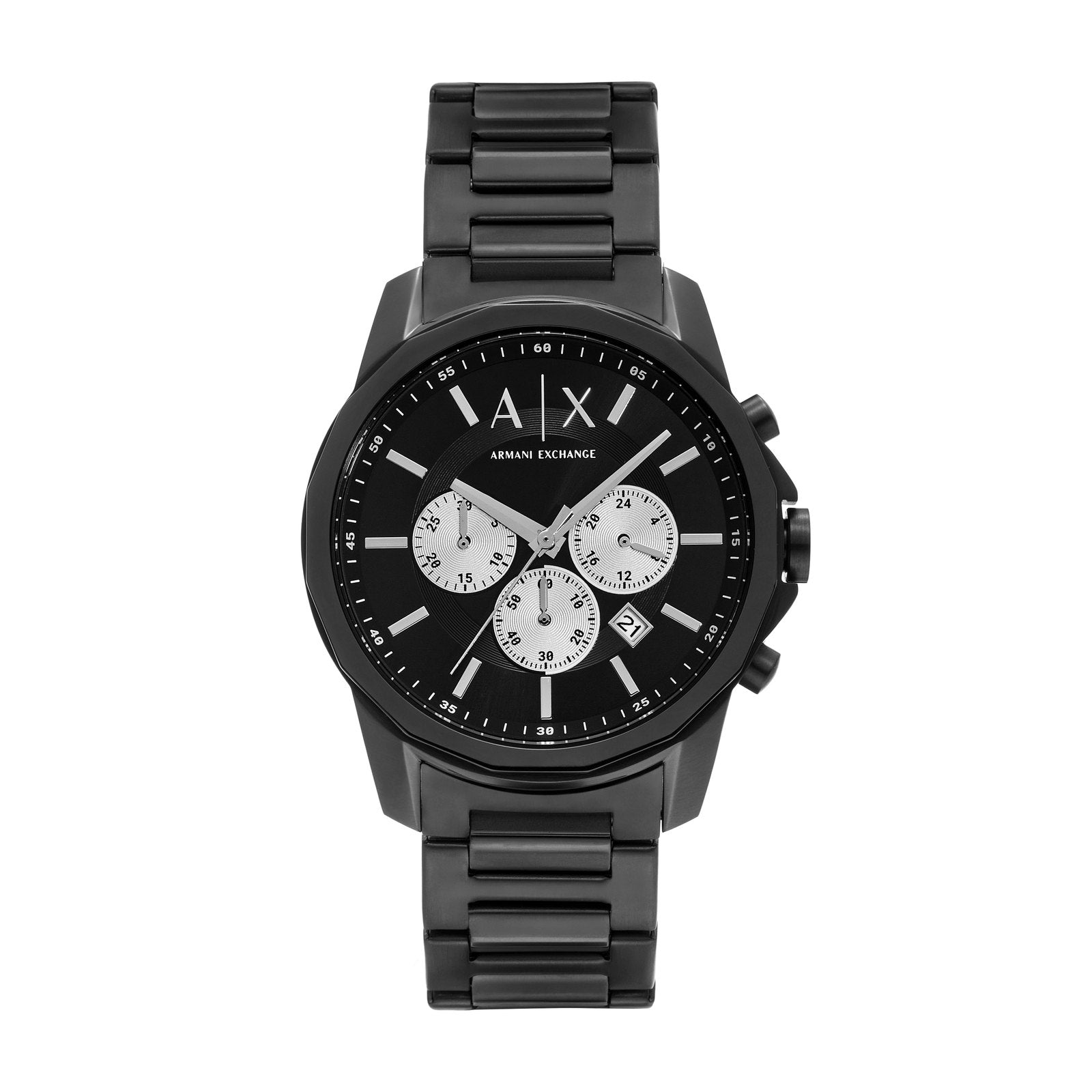 Armani Exchange AX1765I Men's Quartz Chronograph Watch Black Sunray Dial Gunmetal Stainless Steel Strap