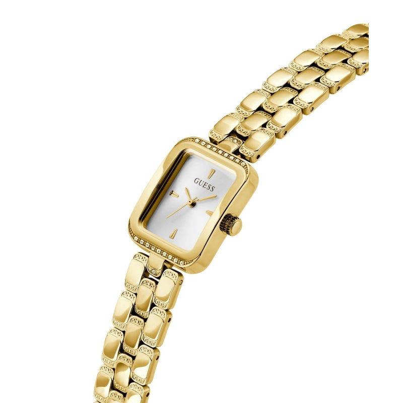 GUESS GW0865L2 Quartz Women’s Isla Gold-Tone Analog Watch with Silver Dial & Gold Stainless Steel Strap