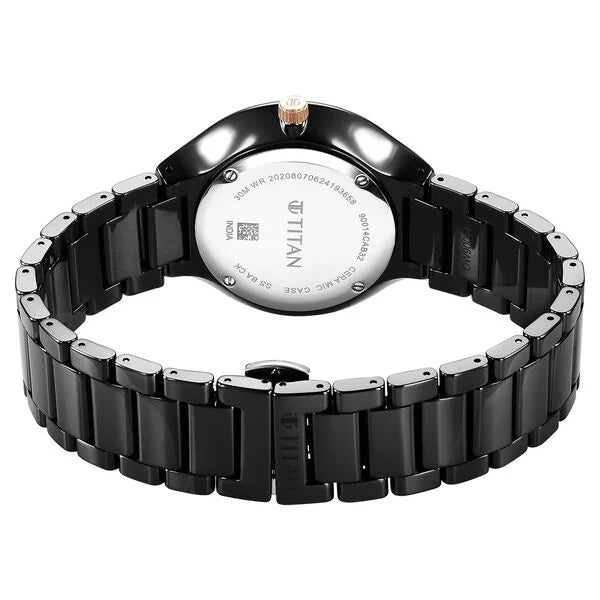 Titan 90014KC05 Regalia Ceramics Quartz Analog Black Dial Black Ceramic Men's Watch