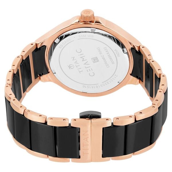 Titan 90089KD02 Ceramics Black Dial Multifunction Analog Quartz Watch – Men