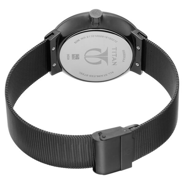 Titan 90093NM01 Workwear Quartz Analog Black Dial 42mm Stainless Steel Case Stainless Steel Strap Men Watch