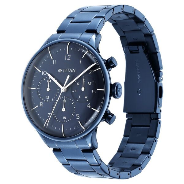 Titan 90102QM01 Urban Magic Blue Dial Multifunction Analog Quartz Watch – Men