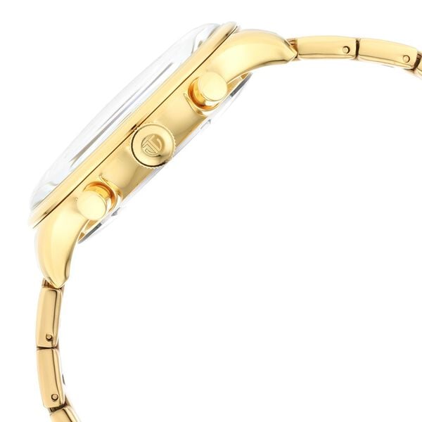 Titan 90102YM01 Men’s Silver Dial Golden Stainless Steel Strap Quartz Multifunction Analog Watch – Round Metal Case, Mineral Glass, Push‑Button Clasp