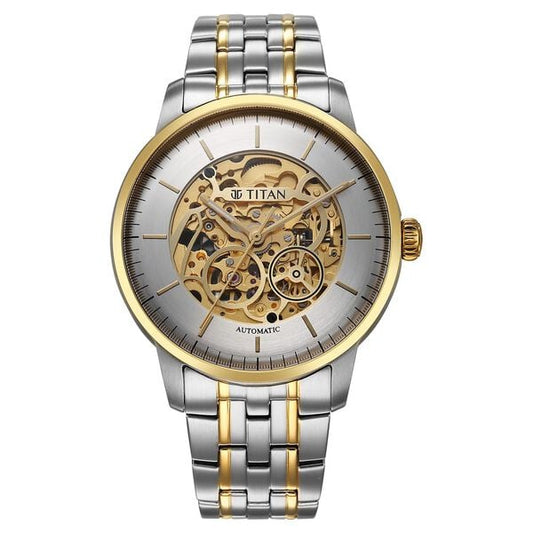 Titan 90110BM01 Golden Heart Automatic Silver & Golden Dial 51 mm Stainless Steel Case Two-Tone Stainless Steel Bracelet Men Watch