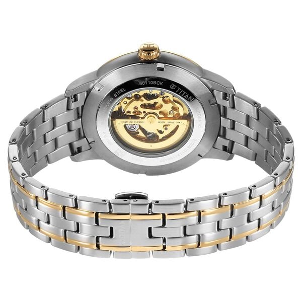 Titan 90110BM01 Golden Heart Automatic Silver & Golden Dial 51 mm Stainless Steel Case Two-Tone Stainless Steel Bracelet Men Watch