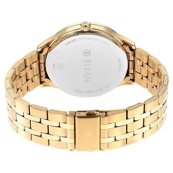 Titan 90127YM04 Men Silver Dial Two-Tone Metal Strap Multifunction Quartz Watch