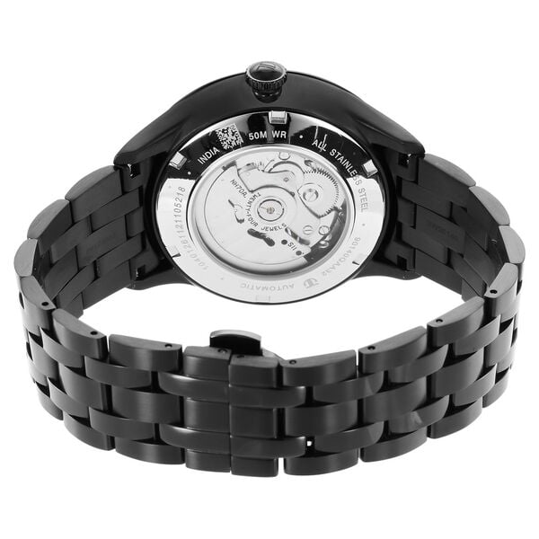 Titan 90140QM02 Grey Dial Automatic Watch for Men – Black Stainless Steel Strap, Mechanical Movement