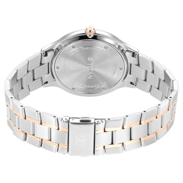 Titan 90142KM01 Men Silver Dial Stainless Steel Strap Quartz Date Watch