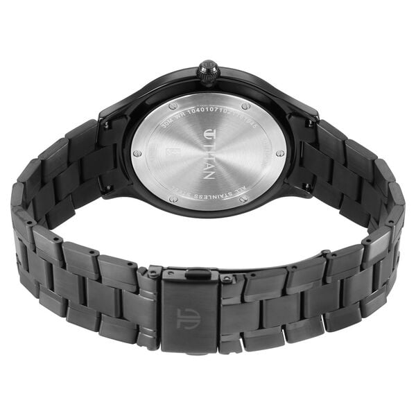 Titan – 90142QM02 Classique Slimline Quartz Analog Men’s Watch with Anthracite/Black Dial & Grey Stainless Steel Strap