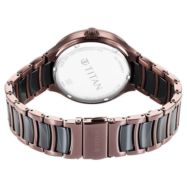 Titan 90148KD05 Men’s Quartz Multifunction Watch with Black Dial & Stainless Steel Strap