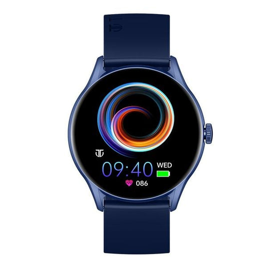 Titan – 90172AP02 Evoke Blue AMOLED Smartwatch with Bluetooth, Water-Resistant Round Display & Blue Silicone Strap