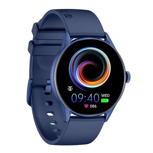 Titan – 90172AP02 Evoke Blue AMOLED Smartwatch with Bluetooth, Water-Resistant Round Display & Blue Silicone Strap