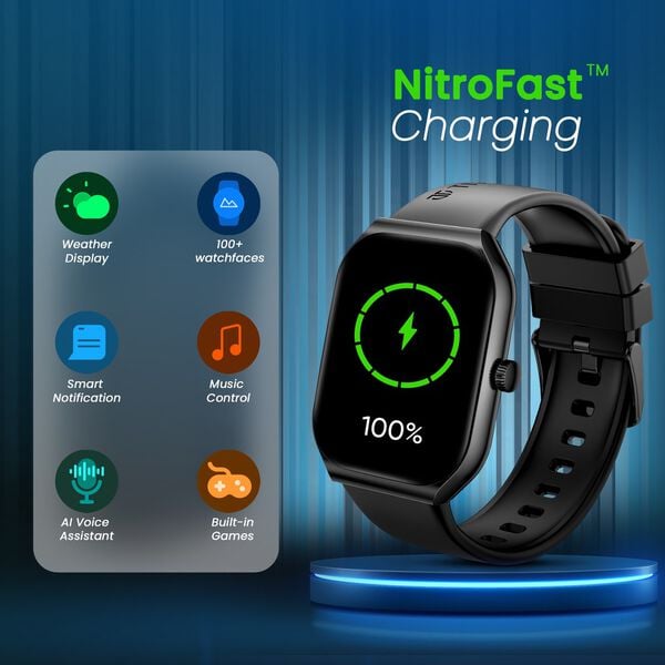 Titan 90188AP05A Smart 3.0 Super AMOLED Bluetooth Calling Unisex Smart Watch with 1.96 Inch Display, Heart Rate & SpO₂ Monitoring, AI Voice Assistant
