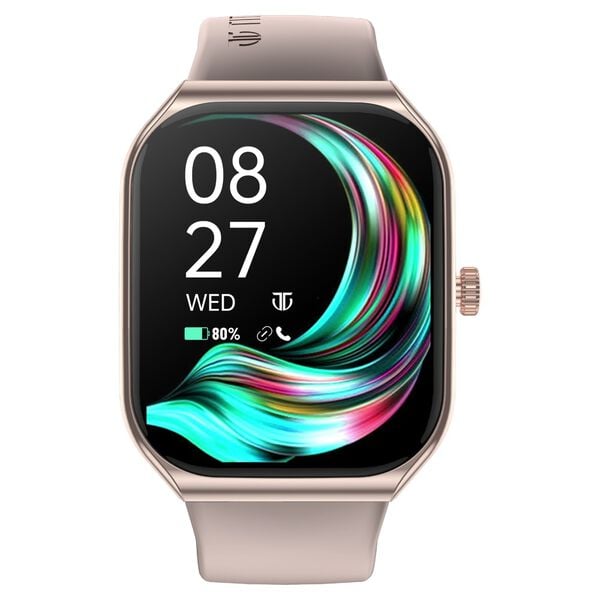 Titan 90188AP06 Smart 3.0 1.96" Super AMOLED Bluetooth Calling Smartwatch Beige Silicone Strap