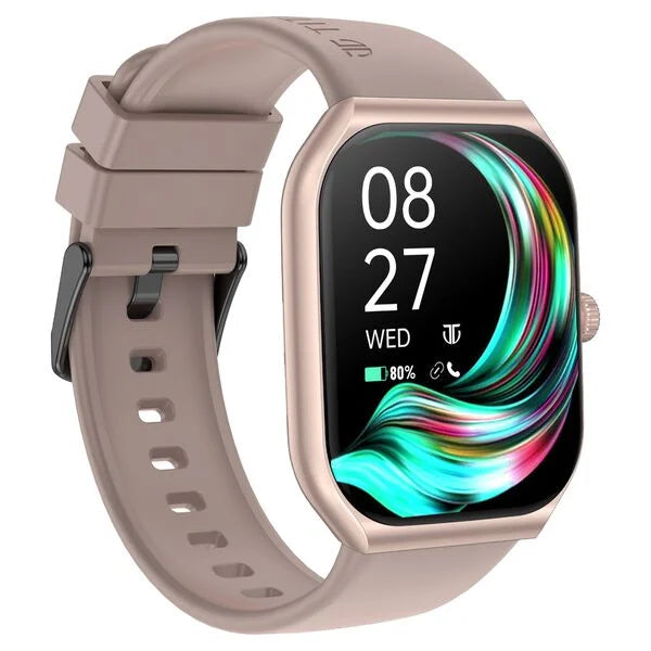 Titan 90188AP06A Smart 3 Premium Super AMOLED Bluetooth Calling Unisex Smart Watch with 1.96 Inch Display, Health Tracking and Beige Silicone Strap