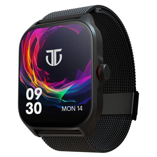 Titan Zeal Smartwatch (Black) with 1.85″ AMOLED Display, BT-Calling, and Black Mesh Strap