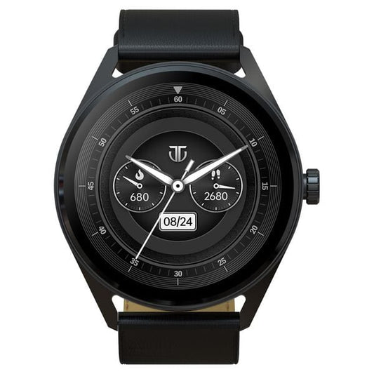 Titan 90197AL01K Crest 3.63 cm AMOLED BT Calling Smartwatch with Black Leather Strap – Unisex