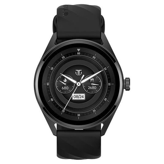 Titan 90197AP01 Unisex Smartwatch with 1.43″ AMOLED Display, BT Calling and Black Strap