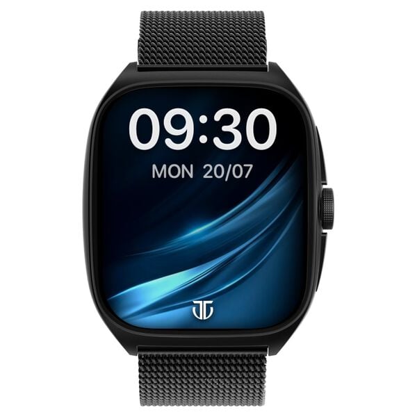 Titan 90204AM01 Unisex Smartwatch with 1.85″ Curved AMOLED Display & Black Mesh Strap