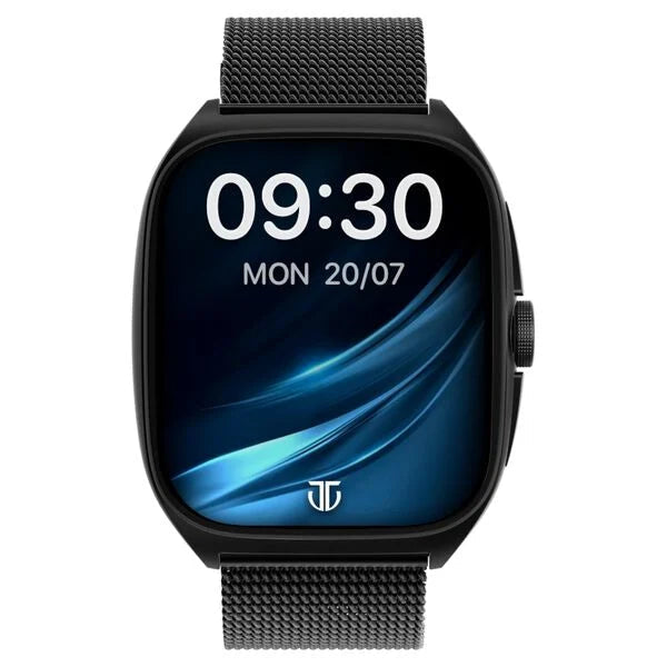 Titan 90204AM01A Evolution 1.85" Curved AMOLED Bluetooth Calling Smartwatch Black Stainless Steel Mesh Strap