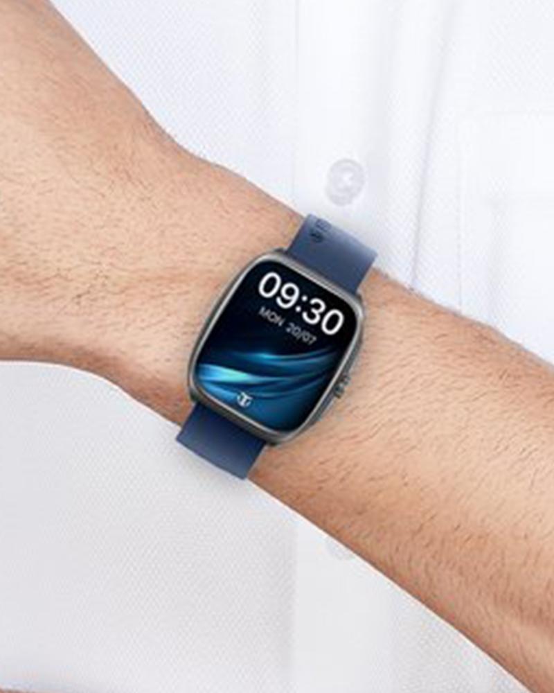 Titan 90204AP02A Evolution 1.85" Curved AMOLED Bluetooth Calling Smartwatch Blue Silicone Strap