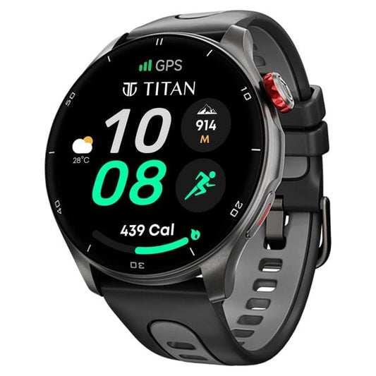 Titan 90206AP01 Celestor Unisex Smartwatch with 1.43″ AMOLED Display, Built-in GPS & Health Suite