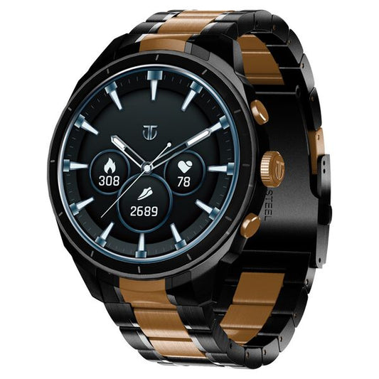 Titan 90207KM01 Heritage Premium Smartwatch with 3.6 cm AMOLED Display, BT Calling & Health Tracking, Stainless Steel Strap