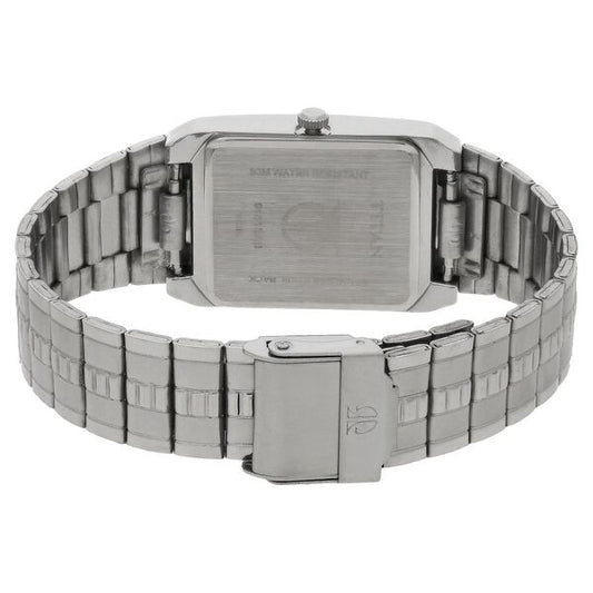 Titan 9151SM02 Men’s Quartz Analog Black Dial Stainless Steel Rectangular Watch