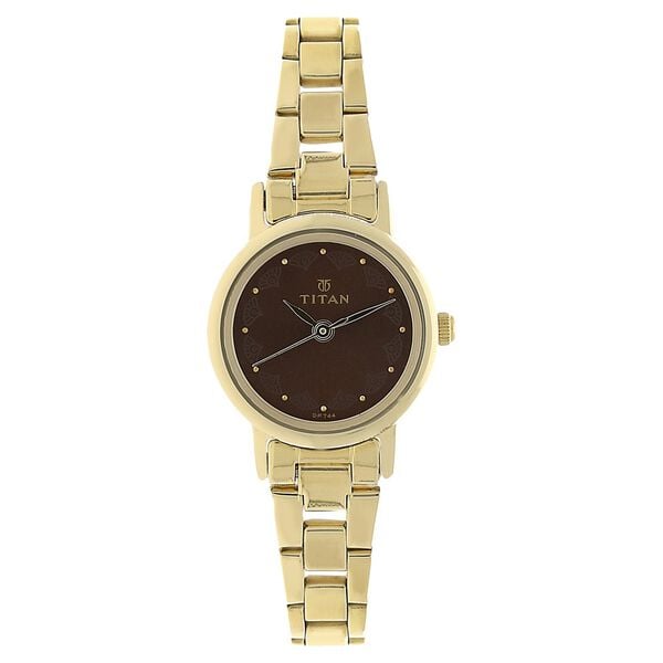 Titan 917YM13 Women’s Brown Dial Analog Watch with Stainless Steel Strap