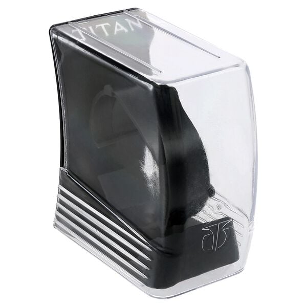 Titan 9264SM02 Men’s Black-Dial Rectangular Analog Watch with Silver Metal Strap