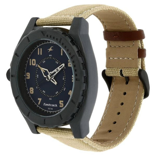 Fastrack 9462AL01 Quartz Analog Blue Dial with Canvas Strap Watch for Men
