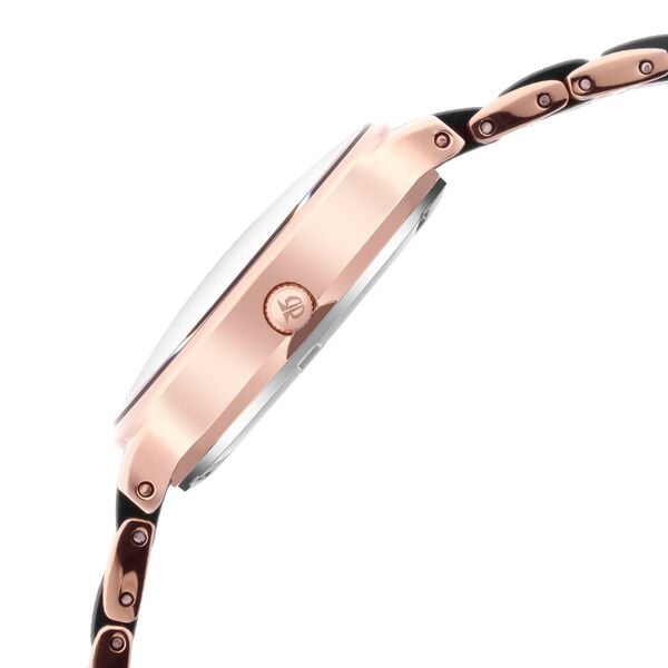 Titan 95016WD01 Analog Quartz Women’s Watch with Black Dial and Two-Tone Stainless Steel & Ceramic Strap