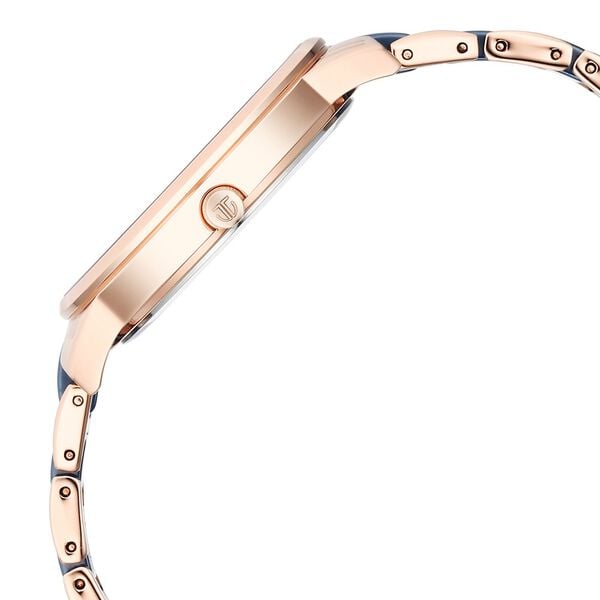 Titan 95213KD03 Purple Ceramics Quartz Analog Blue Dial 41 mm Stainless Steel & Ceramic Bracelet Women Watch