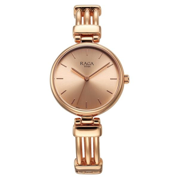 Titan 95263WM01 Women’s Rose-Gold Dial Analog Watch with Rose-Gold Metal Strap