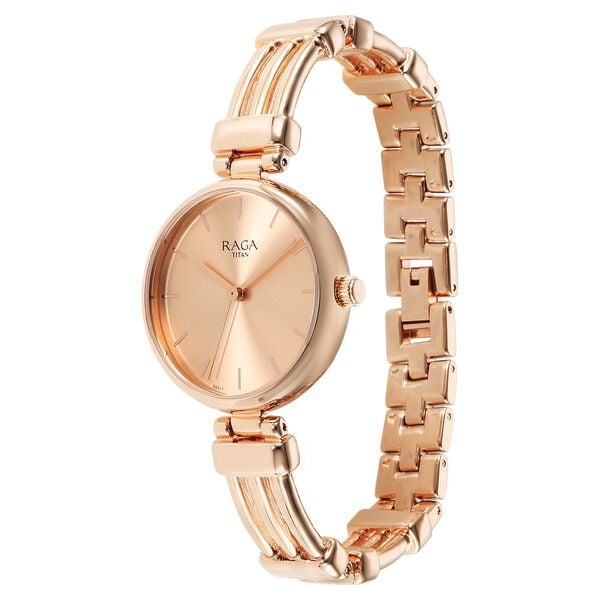 Titan 95263WM01 Women’s Rose-Gold Dial Analog Watch with Rose-Gold Metal Strap