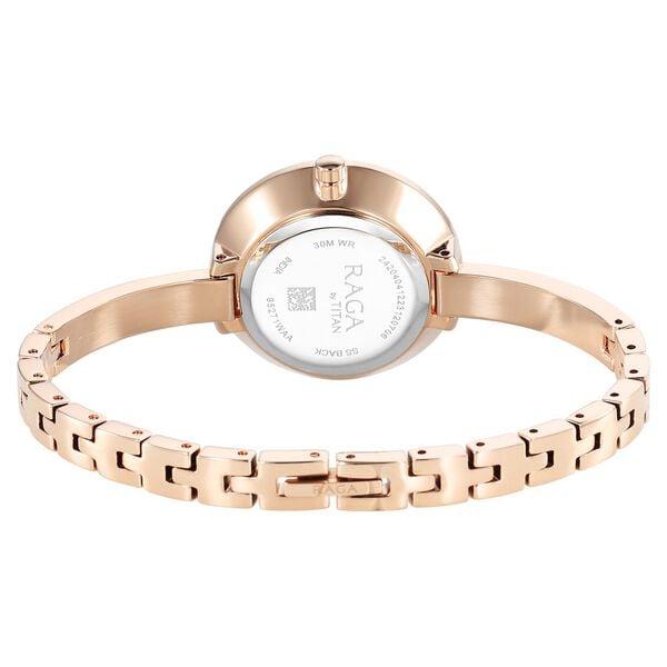 Titan 95271WM02 Women’s Silver-Dial Analog Watch with Rose-Gold Metal Strap
