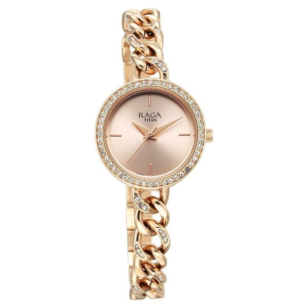 Titan 95288WM01 Women’s Analog Quartz Watch — Rose Gold Dial & Rose Gold Metal Strap