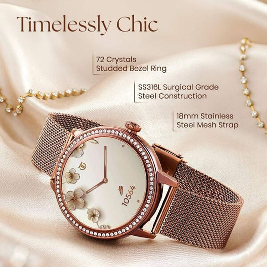 Titan 95292WM02 Women’s Smartwatch with Rose-Gold Stainless Steel Strap (AMOLED Display)
