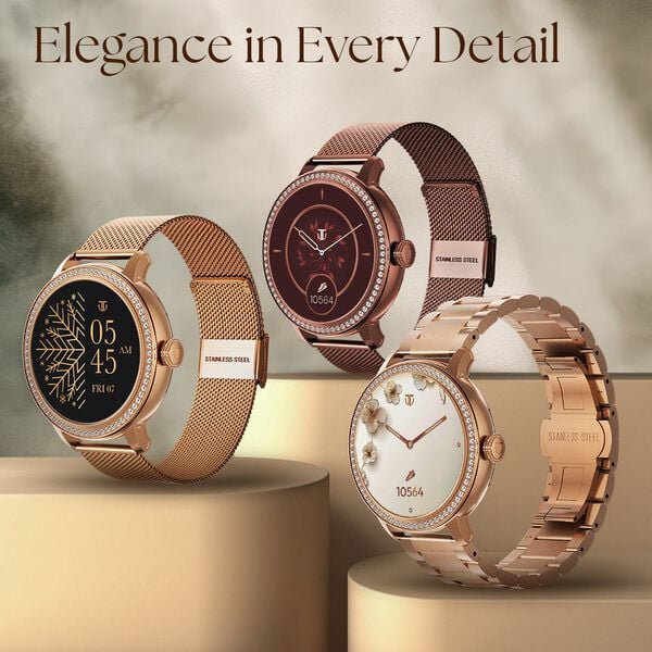 Titan 95292WM02 Women’s Smartwatch with Rose-Gold Stainless Steel Strap (AMOLED Display)