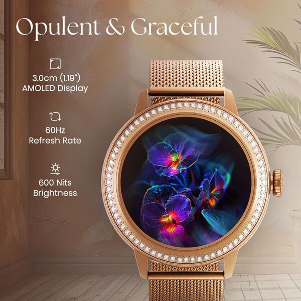 Titan 95292WM02 Women’s Smartwatch with Rose-Gold Stainless Steel Strap (AMOLED Display)