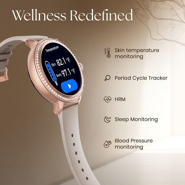 Titan 95292WM02 Women’s Smartwatch with Rose-Gold Stainless Steel Strap (AMOLED Display)