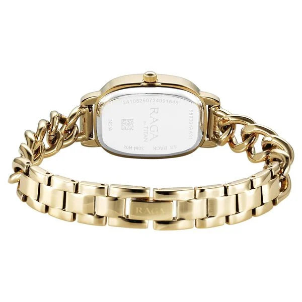 Titan 95309YM01 Raga Showstopper Silver Dial Women's Gold Metal Analog Watch