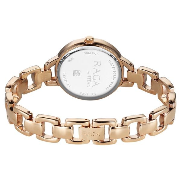 Titan 95352WM01 Raga Showstopper Women’s Quartz Analog Rose Gold Dial Metal Strap Watch